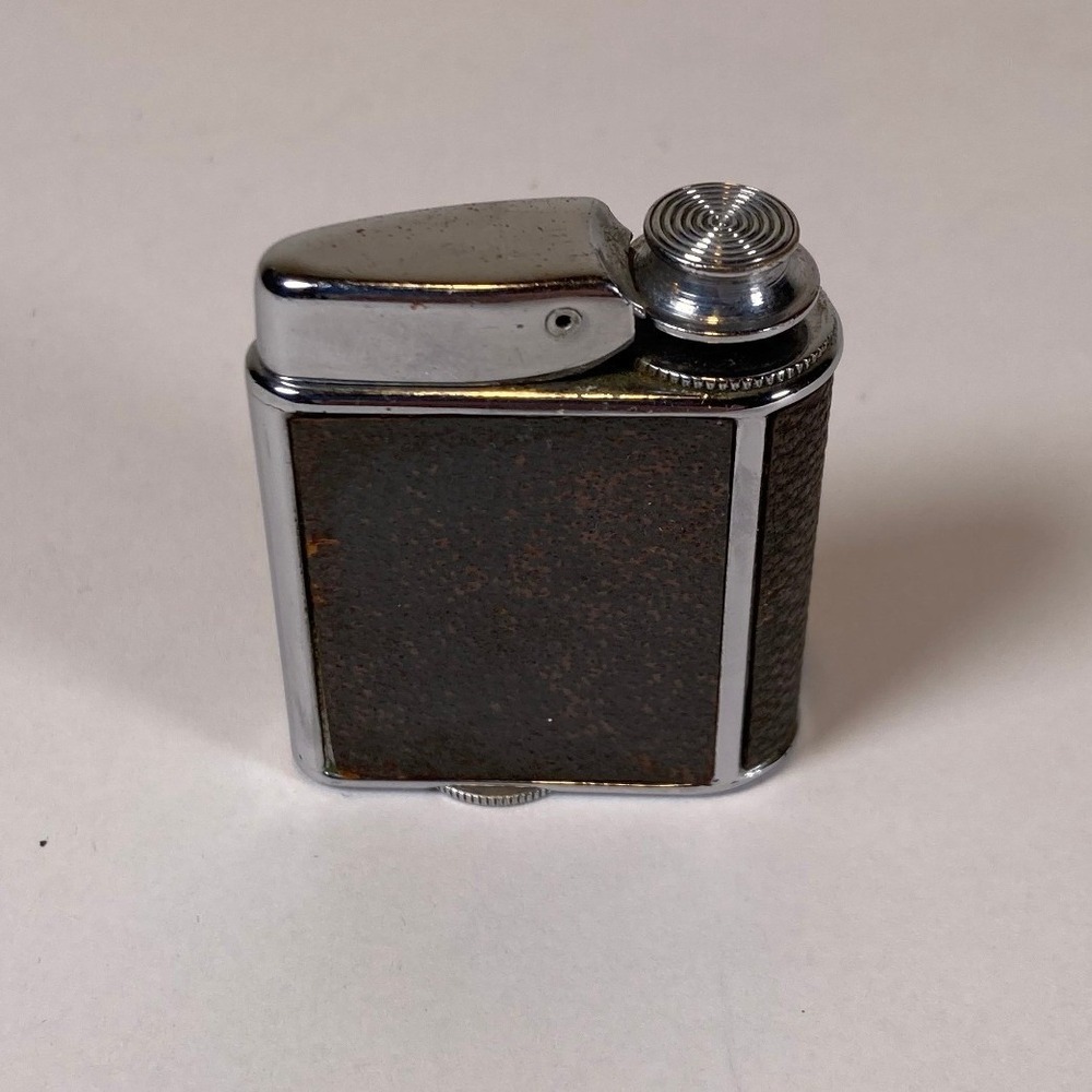 Vintage Ronson Perfu-Mist Pocket Perfume Atomizer Art Metal Works Chrome Brown